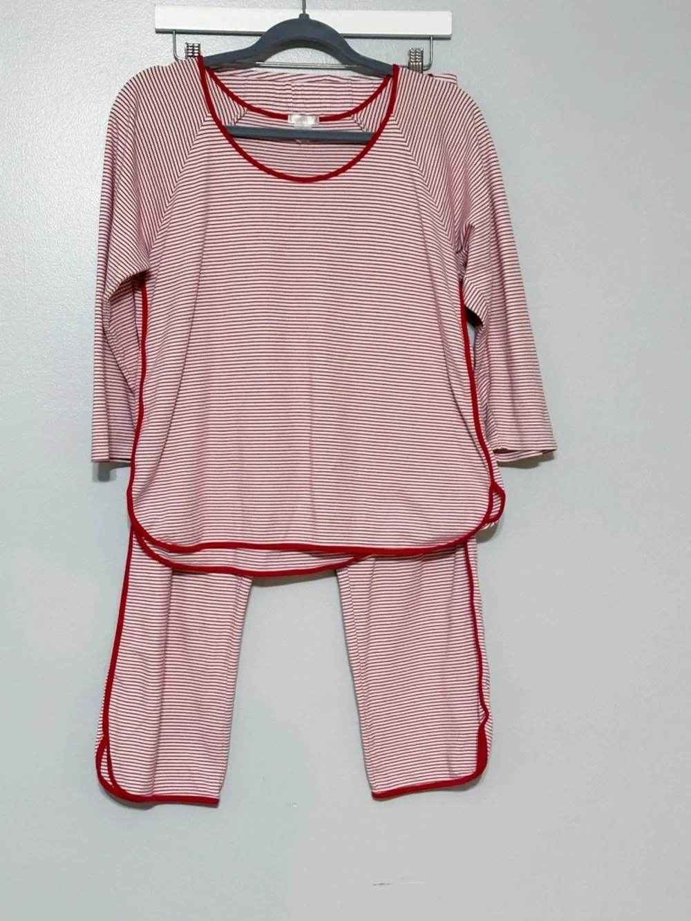 LAKE Red Stripe Long Sleeve Pajamas Set Size Small - Picture 2 of 7